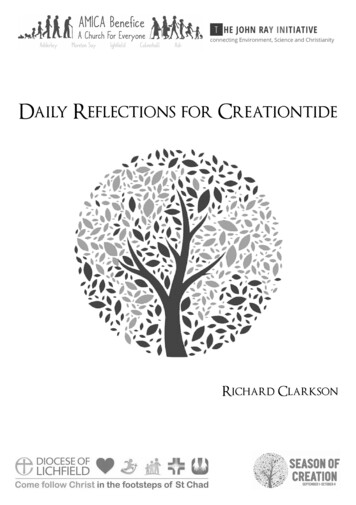 Daily Reflections For Creationtide - Church Of England