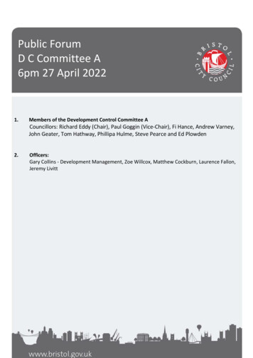 D C Committee A 6pm 27 April 2022 - Bristol