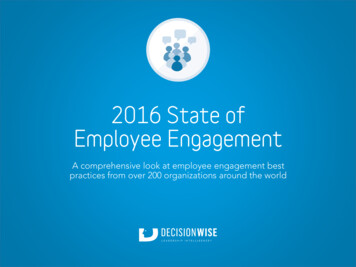 2016 State Of Employee Engagement - DecisionWise