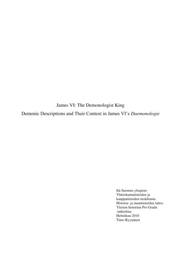 James VI: The Demonologist King Demonic Descriptions 