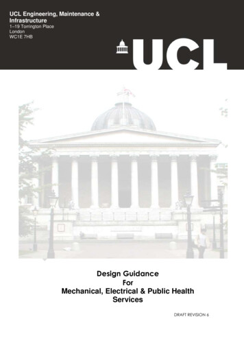 Design Guidance For Mechanical, Electrical & Public Health Services - UCL