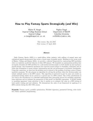 How To Play Fantasy Sports Strategically (and Win)