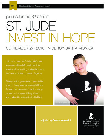 Join Us For The 3 Annual ST. JUDE INVEST IN HOPE