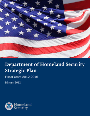 Department Of Homeland Security Strategic Plan - Dhs.gov
