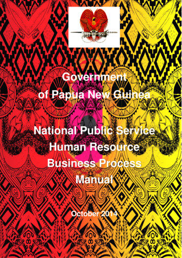Government Of Papua New Guinea National Public Service Human Resource .