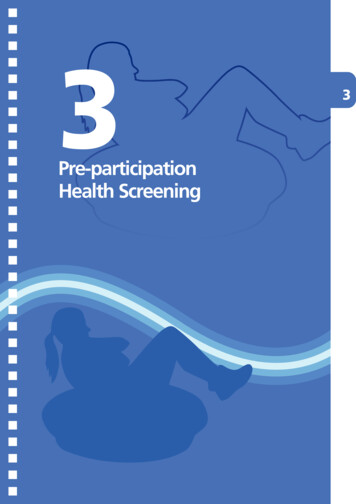 3 Pre-participation Health Screening - Centre For Health .