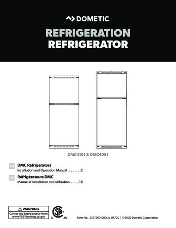 Dometic DMC 4101 4081 Refrigerators Installation And Operation Manual EN FR