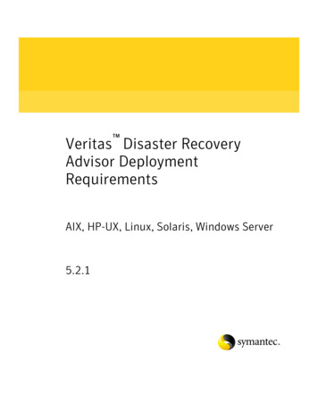 Disaster Recovery Advisor Deployment Requirements - Veritas