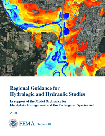 Regional Guidance For Hydrologic And Hydraulic Studies