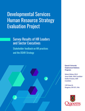 Developmental Services Human Resource Strategy Evaluation Project