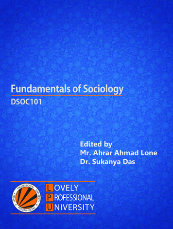 Fundamentals Of Sociology