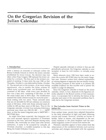 On The Gregorian Revision Of The Julian Calendar
