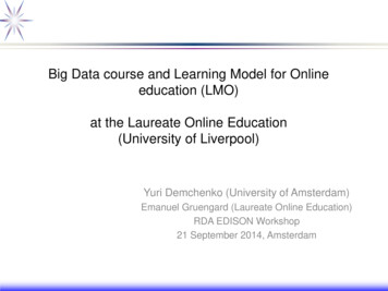Big Data Course And Learning Model For Online Education (LMO) At The .
