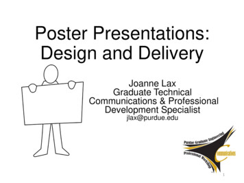 Poster Presentations: Design And Delivery - Purdue 