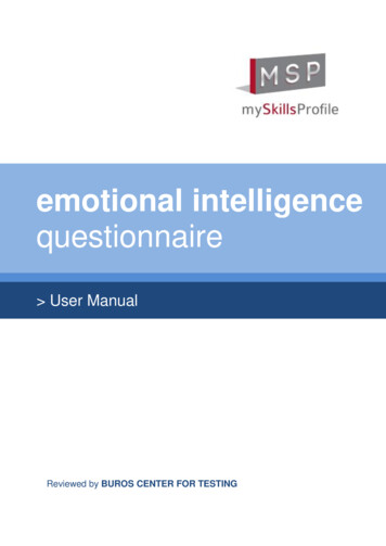 Emotional Intelligence Questionnaire User Manual