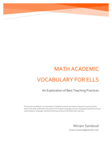 MATH Academic Vocabulary FOR ELLs - Otterbein University
