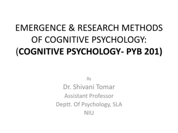 EMERGENCE & RESEARCH METHODS OF COGNITIVE 