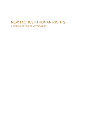 NEW TACTICS IN HUMAN RIGHTS - Nonviolent Conflict