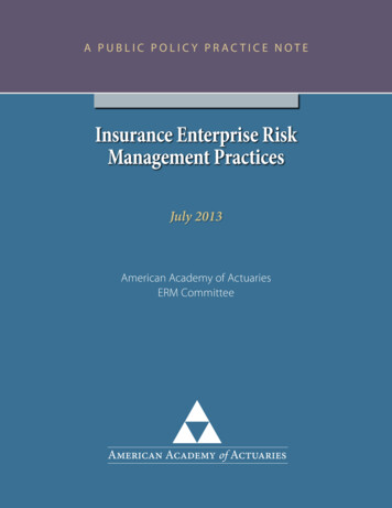 Insurance Enterprise Risk Management Practices