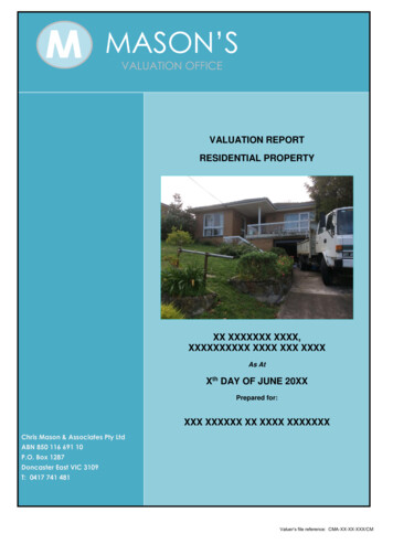 Valuation Report Residential Property