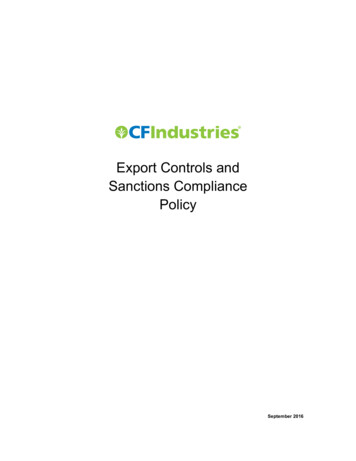 Export Controls And Sanctions Compliance Policy