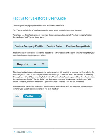 Factiva For Salesforce User Guide - Dow Jones & Company