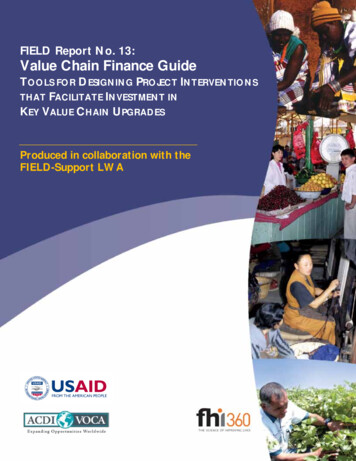 FIELD Report No. 13: Value Chain Finance Guide