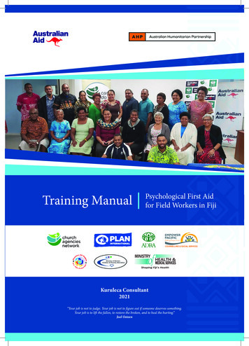 Training Manual Psychological First Aid