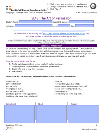 SL43 The Art Of Persuasion - Mt. SAC