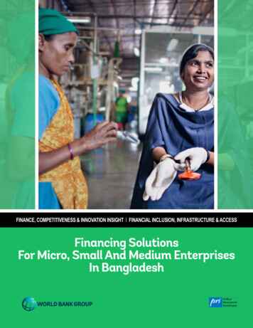 Financing Solutions For Micro, Small And Medium Enterprises In Bangladesh