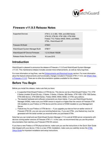 Fireware V11.9.5 Release Notes - WatchGuard Technologies