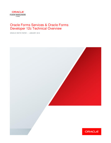 Oracle Forms Services & Oracle Forms Developer 12c Technical Overview