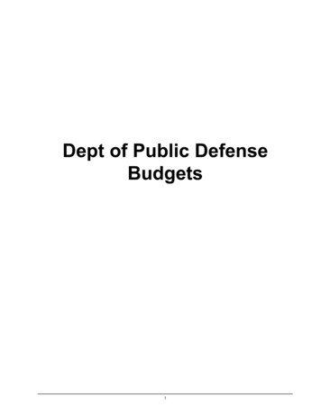 Dept Of Public Defense Budgets