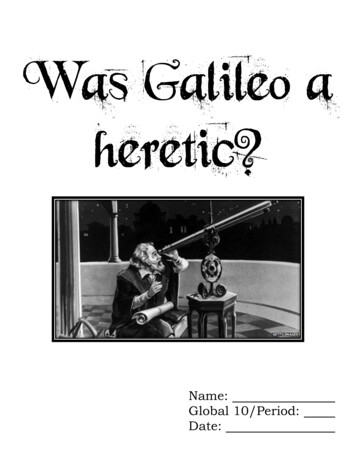 Was Galileo A Heretic? - Weebly