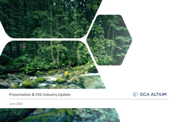 Presentation & ESG Industry Update