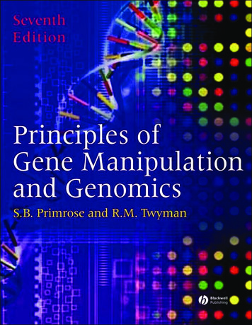 Principles Of Gene Manipulation And Genomics