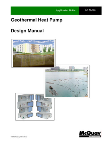 Geothermal Heat Pump Design Manual - 15000 Inc