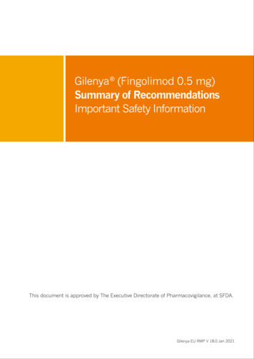 Gilenya (Fingolimod 0.5 Mg) - SFDA