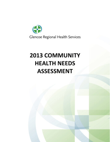 2013 COMMUNITY HEALTH NEEDS ASSESSMENT - 