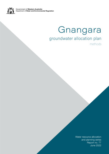 Gnangara Groundwater Allocation Plan - Methods