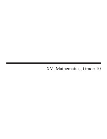 XV. Mathematics, Grade 10 - Massachusetts Department Of Elementary And .