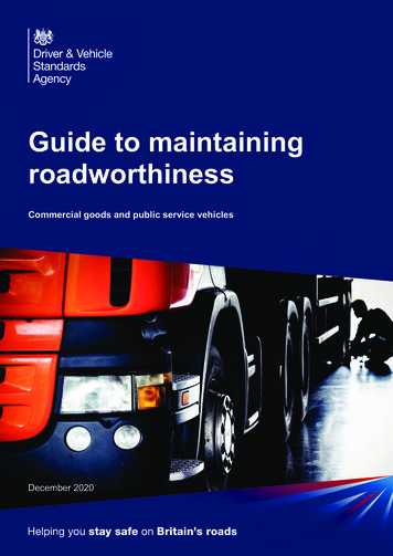 Guide To Maintaining Roadworthiness - GOV.UK