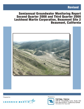 Revised Semiannual Groundwater Monitoring Report . - Lockheed Martin