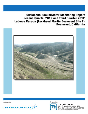 Semiannual Groundwater Monitoring Report Second Quarter 2012 And Third .