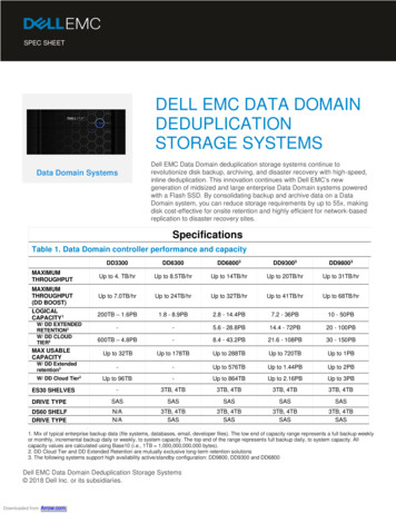 Dell Emc Data Domain Deduplication Storage Systems