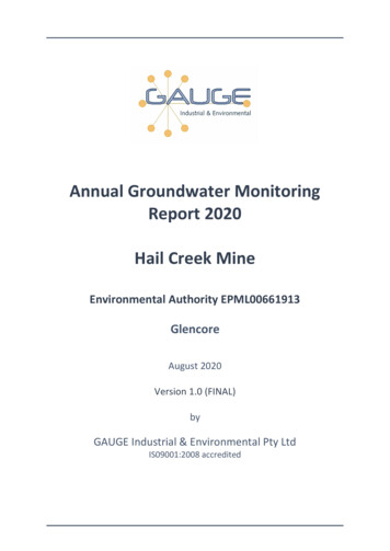 Annual Groundwater Monitoring Report 2020 Hail Creek Mine