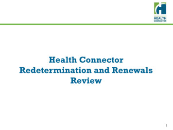 Health Connector Redetermination And Renewals Review