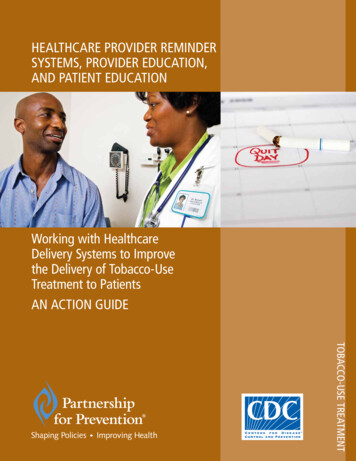 HeALTHcARe PRoVIDeR ReMInDeR SYSTeMS, PRoVIDeR EDUcATIon, AnD PATIenT .