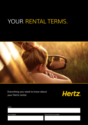 YOUR RENTAL TERMS. - Goway Travel