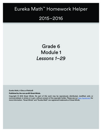 Eureka Math Homework Helper 2015–2016 Grade 6 Module 1